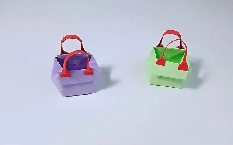 折纸迷你手提包,简单漂亮,儿童很喜欢