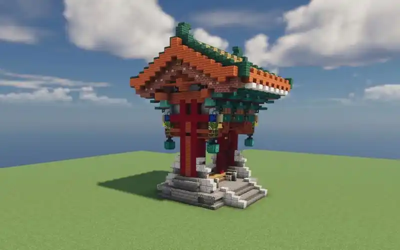 我的世界古风建筑教程,小比例垂花门生存可肝