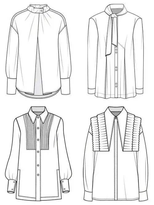 衬衫正反面服装款式图8