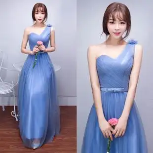 礼仪年会礼服伴娘服出租 礼服租赁 仅租不售 水蓝色长款价格