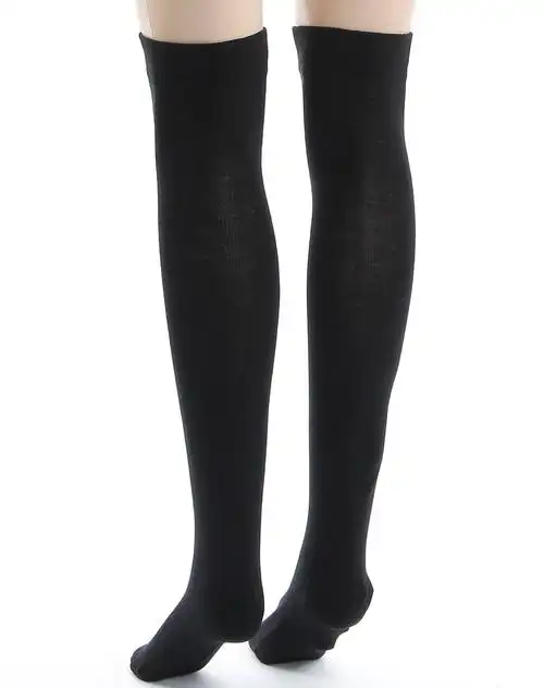 纤丝鸟&寓美-女装混合专场寓美 黑色个性过膝袜