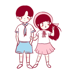 高中校服装扮卡通男生女生元素