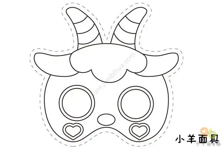 小动物卡通面具简笔画