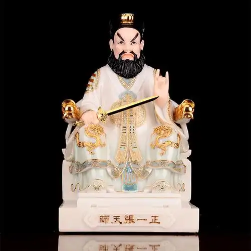 张道陵祖师爷龙虎山张天师供家居奉神像摆件汉白玉正一张天师佛像
