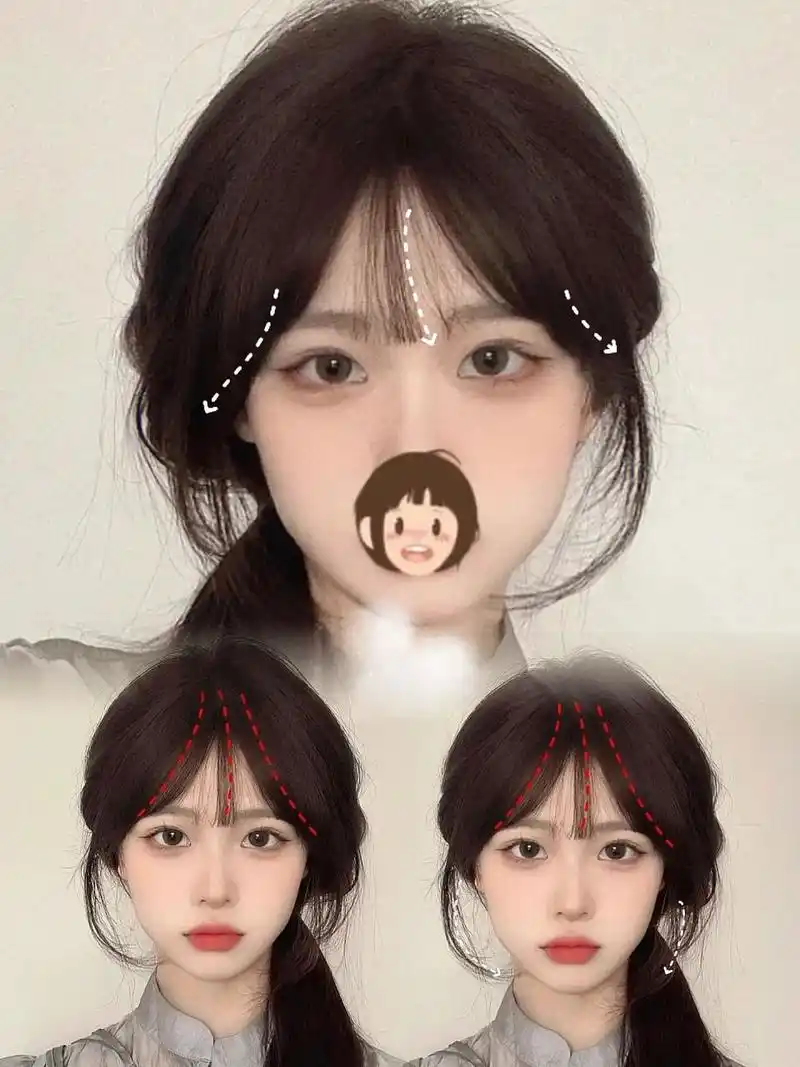 超级好看 圆脸方脸建议龙须八字刘海来修饰脸型～ 适合,方脸圆脸菱形