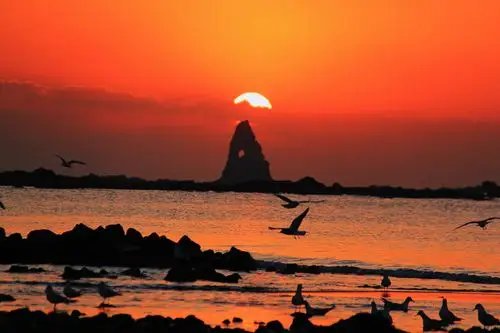 青岛石老人日出随拍——缘来有你!