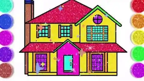 教小朋友画一栋漂亮的房子儿童学绘画