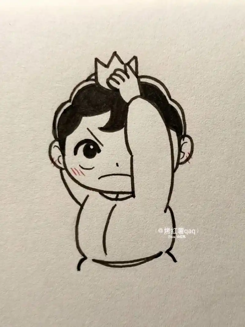 有被戳到96#简笔画# #简笔画教程# #国王排名# #波吉