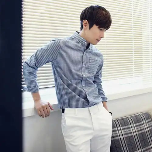 韩版修身衬衫男潮流