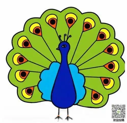 荷花简笔画彩色小动物