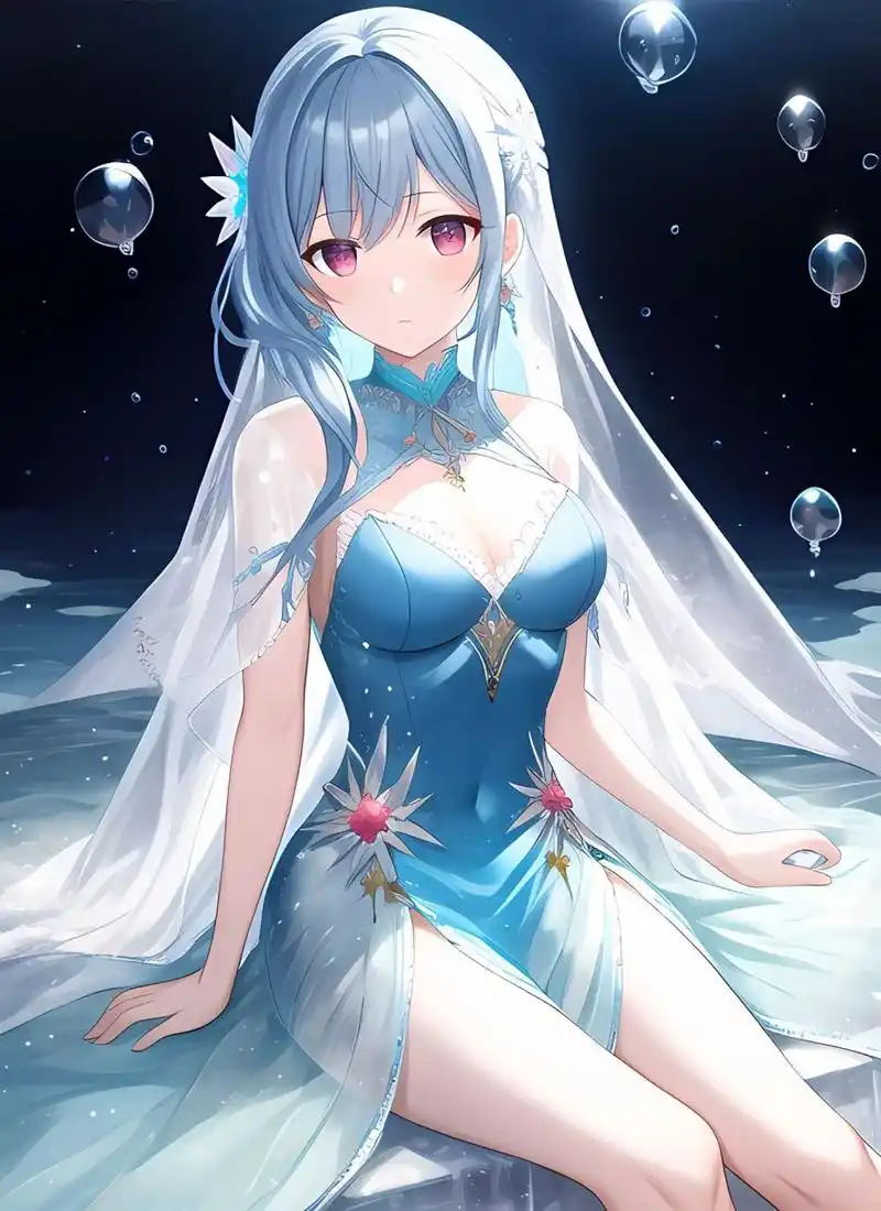 二次元美少女壁纸,冰雪公主,太美了