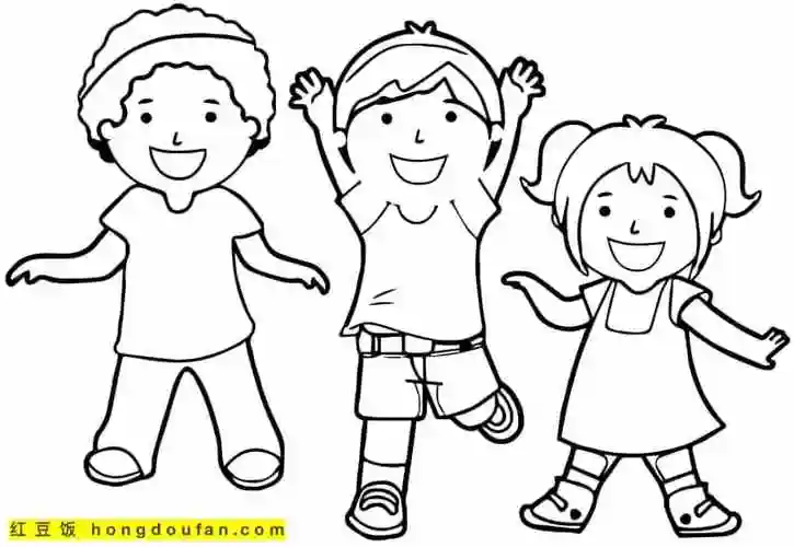 卡通,可爱,同学,填色,填色大全,填色游戏,好朋友,妹妹,妹妹简笔画