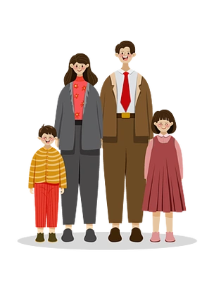 矢量人物全家福照片