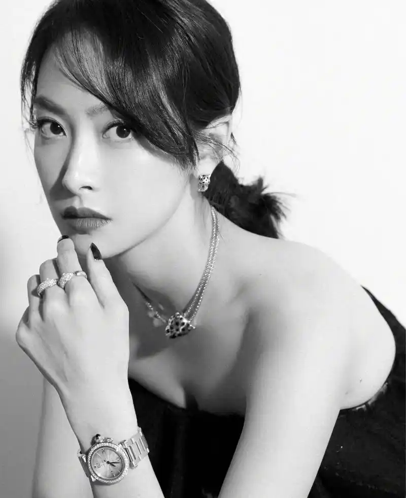 宋茜穿黑色薄纱上衣秀事业线 锁骨线条优美身材好