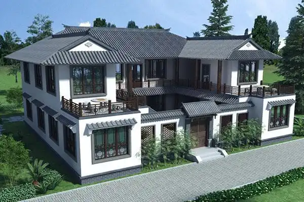 中式三合院自建方式设计图 - 自建别墅设计 - 四川/重庆/成都/南充