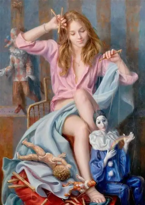 性感风情的西班牙女郎写实人体油画欣赏