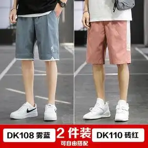 名狮顿两条装短裤男夏季男士中裤休闲运动五分裤宽松大裤衩潮流男装dk