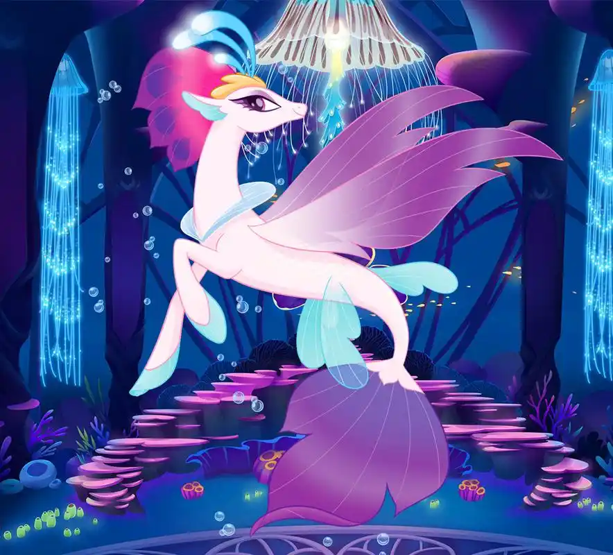 小马宝莉:海底世界的"美人鱼小马"像爱丽儿一样!