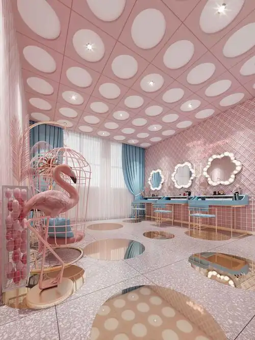 化妆间,网红店,火烈鸟,粉色空间