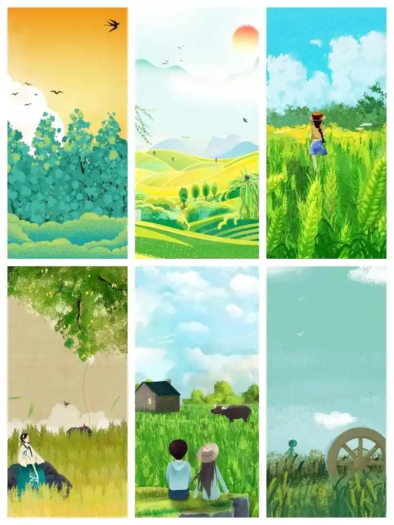 手机壁纸|小满小清新手绘壁纸|海报背景图.🌈哈喽,各位宝子 - 抖音