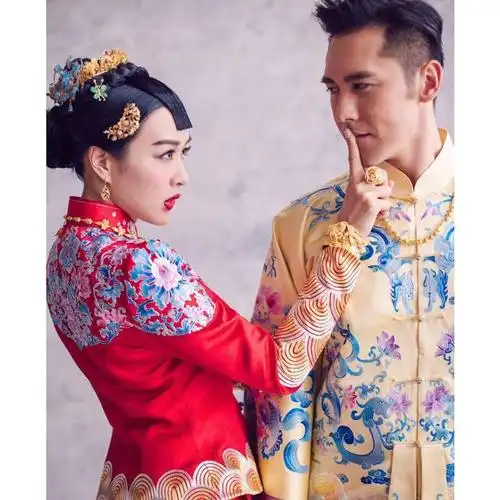 同款钟丽缇秀禾新娘中式婚礼礼服龙凤复古喜服唐装