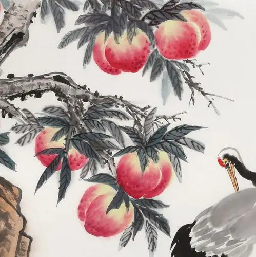 订制 朱祖义 《鹤寿延年》/137x69cm/传统水墨