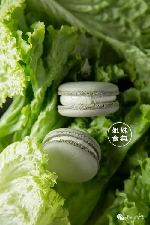 曝光1/100秒,iso-100 light:闪光灯侧顶光 food styling: 绿色马卡龙