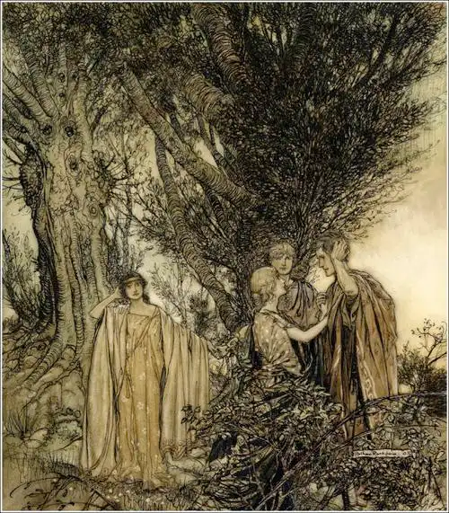 【赏图阁】莎士比亚《仲夏夜之梦》亚瑟·拉克姆(arthur rackham)插图