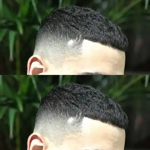 男生盖盖头镂空两侧发型图片刻痕更帅