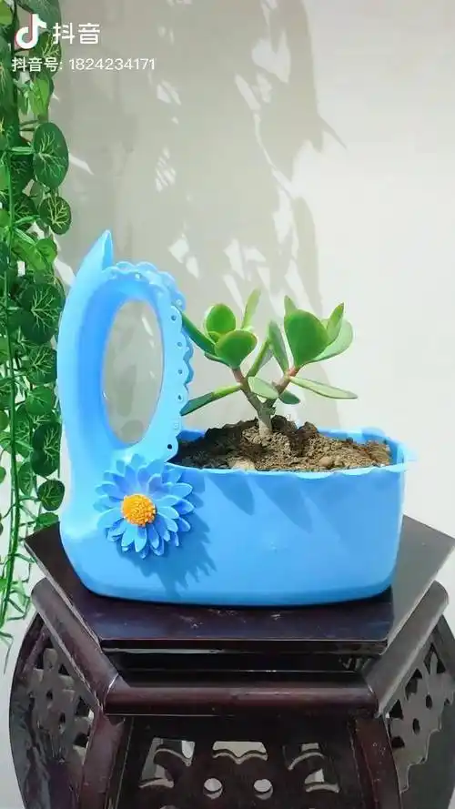 还说不会的来找我,只有把手借你了手工花盆 洗衣液瓶改造 变废为宝