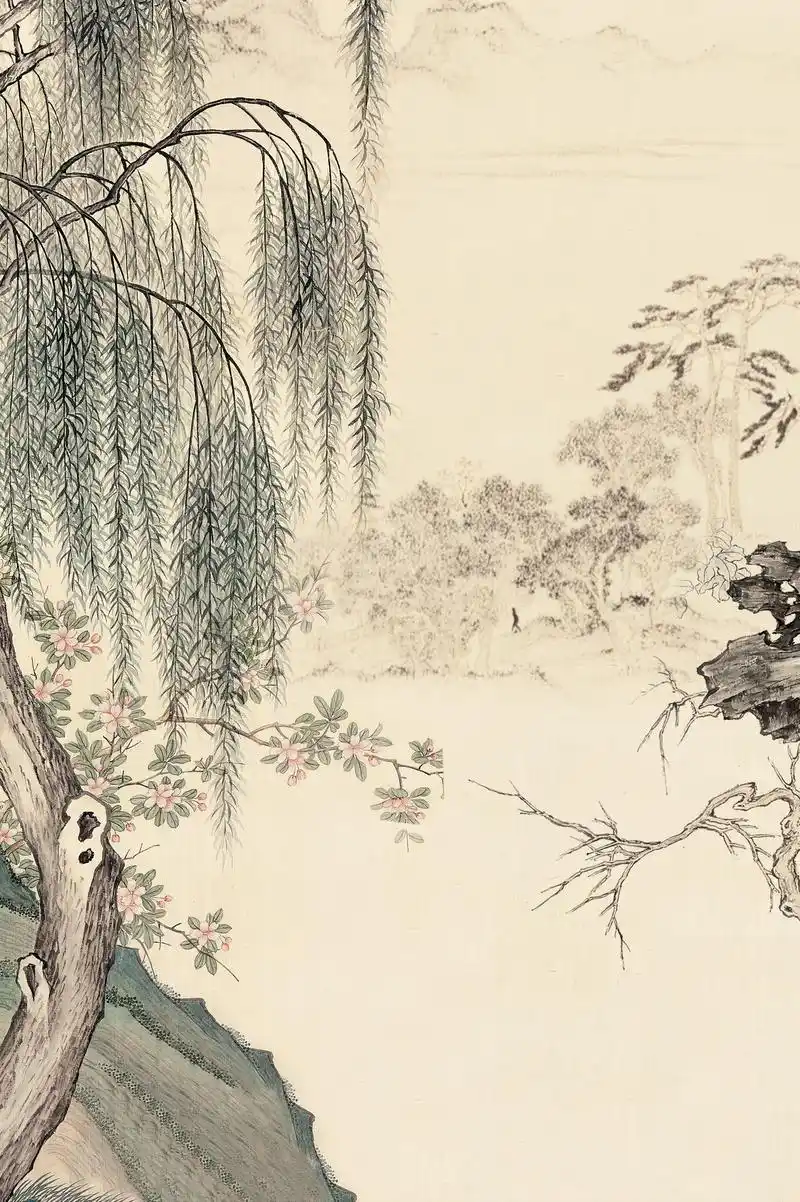 古风中国风工笔画古装写真背景纱影楼摄影素材