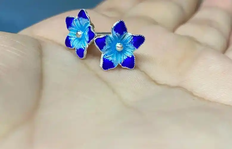 花朵耳钉故宫文创