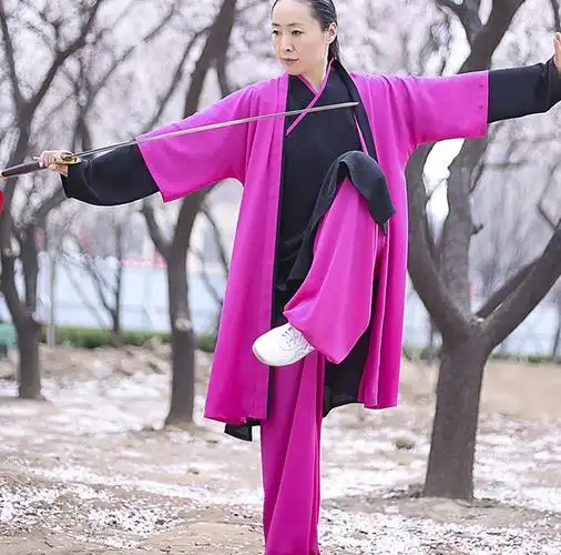 马蕾太极服女春夏新款加长汉服版型太极表演服道士服气功服太极道