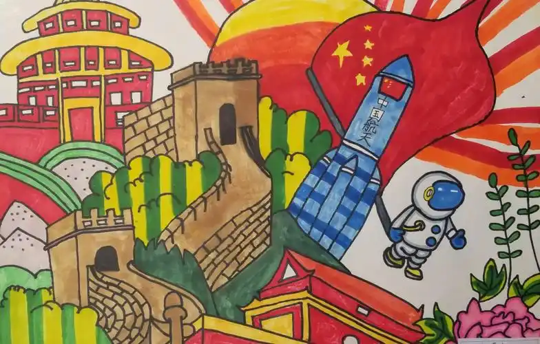 我爱家乡"苏尼特右旗第二小学庆中华人民共和国成立70周年校园绘画