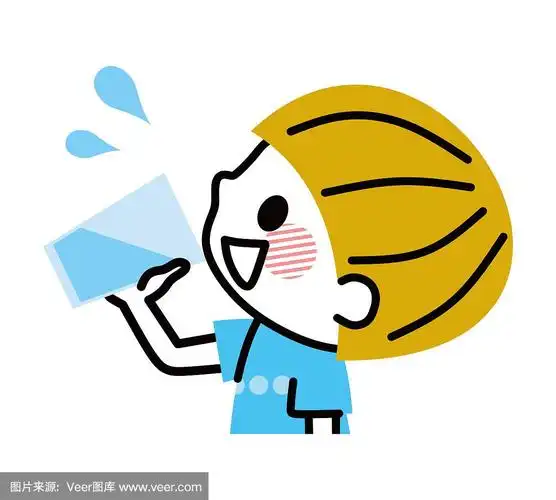 一个人喝水的插图.