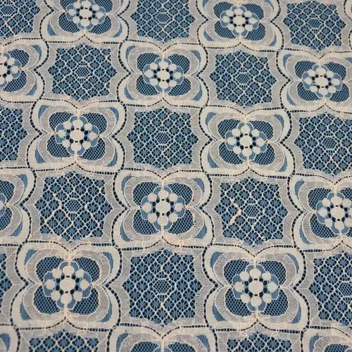 几何蕾丝 锦棉无弹蕾丝面料 高档女装连衣裙蕾丝 双色服饰面料