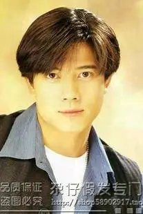 郭富城男士假发短发复古时尚蓬松帅经典男生假发逼真中分刘海个性,可