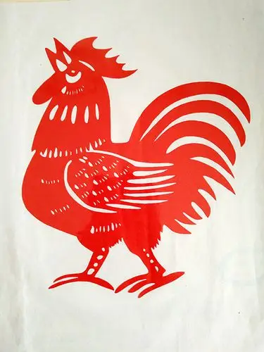 鸡年窗花剪纸公鸡纯手工红宣纸剪纸可大量定做春节窗花