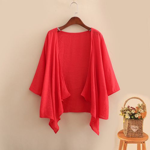 棉麻外套女小披肩夏季裙子外搭开衫女薄款防晒短外套