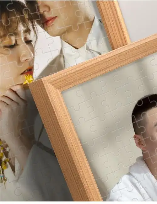 拼图照片定制人像diy情侣520生日礼物手工1000片带框送女友人像画1314