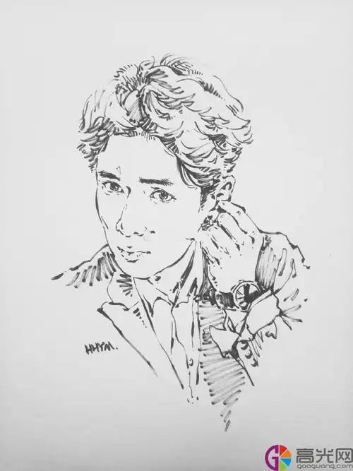 易烊千玺素描画像步骤教程,素描人像从打型到上色一步一步教迪丽热巴