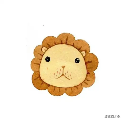可爱的狮子头像简笔画图片