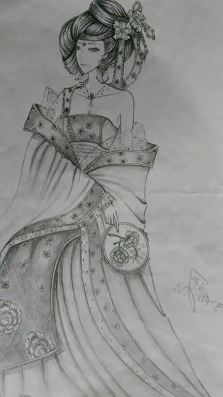 人物女孩古装简笔画画手的简笔画步骤图解教程古装素描简笔画美女头像