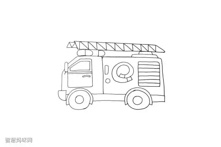 消防车简笔画的详细画法