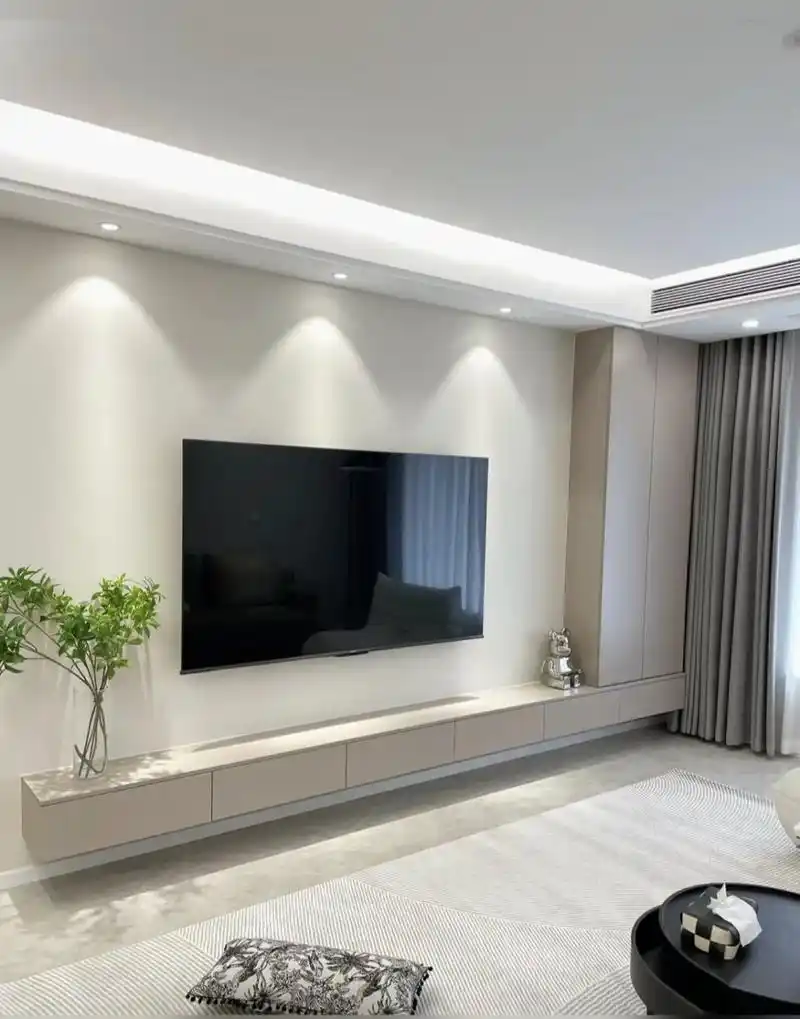 6款简单耐看的乳胶漆电视背景墙.#我在百度学装修# #家居装修#