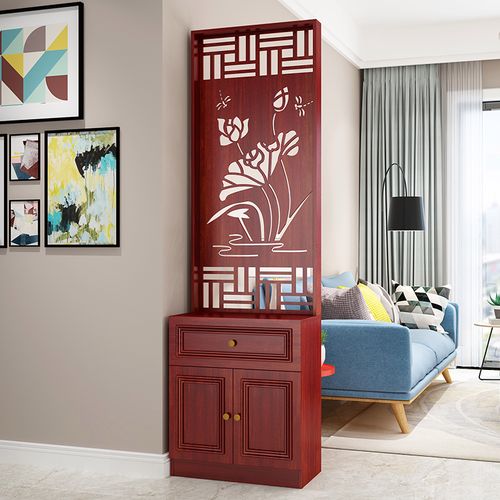 新中式屏风隔断柜现代简约客厅镂空装饰墙进门玄关柜鞋柜一体靠墙