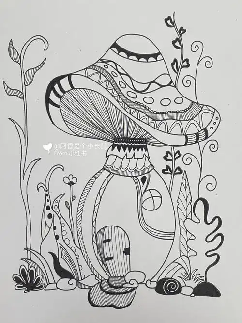 临摹线条画装饰画附带过程