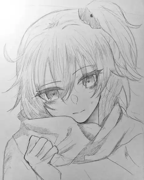 素描动漫手绘满足了我二次元的幻想二次元动漫人物铅笔线稿合集素描