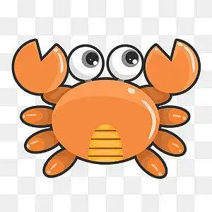 卡通可爱大眼睛的小螃蟹插画