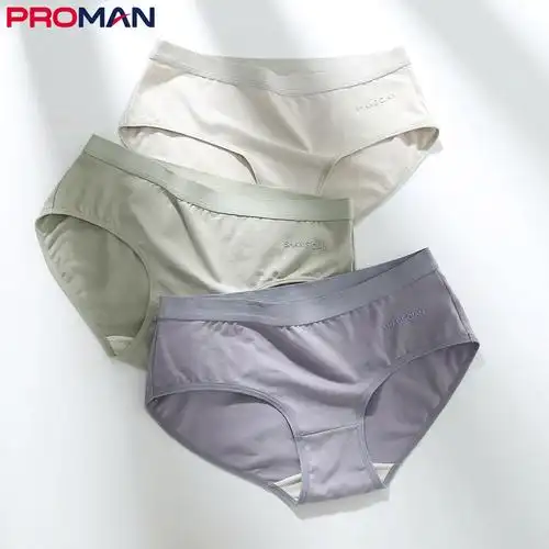 proman女士内裤50s精梳抗菌性感中腰三角裤夏季平角裤